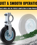 Gate Support Wheel For Metal Tube Gates Six Inch Heavy Duty Farm Caster demonstrated on different ground types