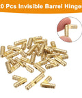 20Pcs Brass Hidden Barrel Hinges 5x25mm Concealed Hinges For Jewelry Boxes, Music Boxes, And Small Woodworking Projects, Invisible Hidden Hinge Hardware, Gold Finish, 1 Inch Length.