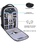 Hard Shell Waterproof Camera Backpack For DSLR SLR And Mirrorless Gear With Tripod Holder And Laptop Compartment Fits 15 To 16 Inch