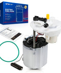 Electric Fuel Pump Assembly For 2011 To 2016 Chevrolet Cruze 1.4L Turbo with mounting hardware and instructions.
