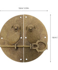Old School Vintage Round Zinc Alloy Latch Locks for Wooden Boxes, 10cm diameter, antique style, retro clasp design.