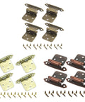 Four Pack Semi Concealed Kitchen Cabinet Hinges For Flush Mount Doors With Quiet Soft Close Action Durable Iron Hardware Antique Finish