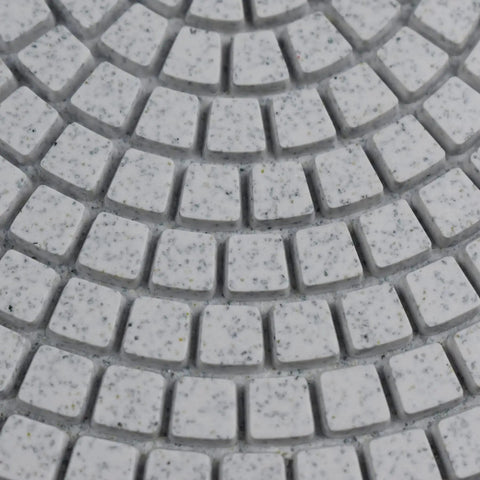 Close-up of 7 Inch Wet Diamond Polishing Pad Set, 7 Pieces, Grit 50 to 3000 showing resin bonded segments