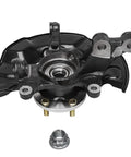 Front Two Piece Steering Knuckles And Wheel Hub Bearing Assembly Replacement Kit For Toyota Corolla 2009-2018 And Matrix 2009-2014 Includes 2 Steering Knuckles And Wheel Hub Bearings Direct Fit, close-up view of steering knuckle and bearing