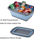 Two Pack Collapsible Sink With 2.25 Gallon Capacity Each Foldable Dish Tub for washing dishes camping hiking shown with drinks.