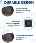 4x4 Fence Post Caps Black Aluminum Cover Kit For 3.5x3.5 Posts, durable design shown with reinforcing bars and paint coating.