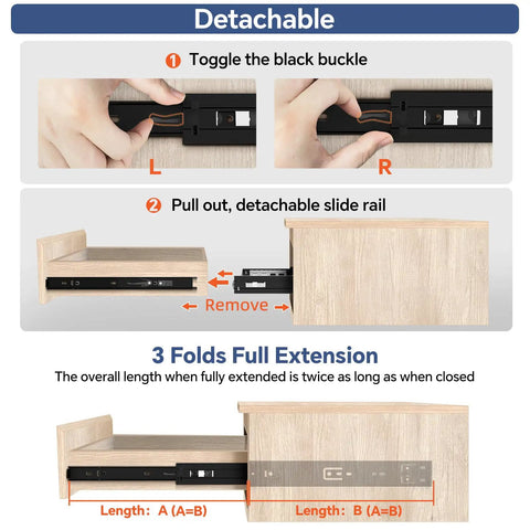 12 Inch Full Extension Soft Close Drawer Slides With No Slam Dampers Whisper Quiet Operation Heavy Duty Iron Core Double Spring Mechanism Pair For Smooth Cabinet Drawers detachable black slide rail for wooden drawer