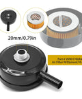 Air Filter Element Replacement For Campbell Hausfeld VH3000 Pumps For One Half Inch MPT Threads, Fits VT TQ VH Pumps, 4 Inch Diameter, MP333200SJ Cross Reference