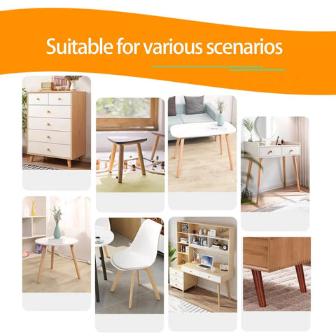 Adjustable Walnut Wood Furniture Feet Set Of 4 used in various furniture scenarios, showcasing versatility in design.