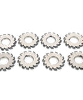 8 Piece Gear Cutter Set For Milling Machines, high-speed steel, involute design, 14.5 degree, 55mm outer, 22mm bore options visible.