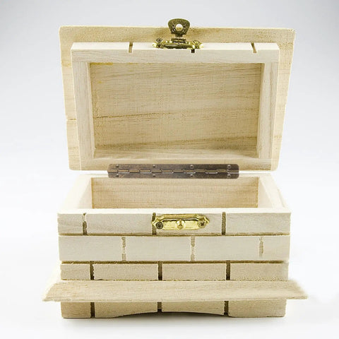 Open wooden box showing the Six Piece Long Piano Hinge Set For Boxes And Jewelry Projects, Smooth Metal Hinges For Crafts And Diy Gear