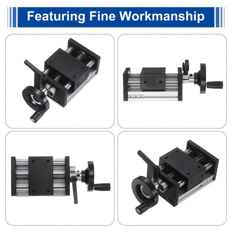 50mm Travel Manual Sliding Table With Double Axis Linear Stage TR12X4 Acme Lead Screw 12mm Diameter CNC module angles