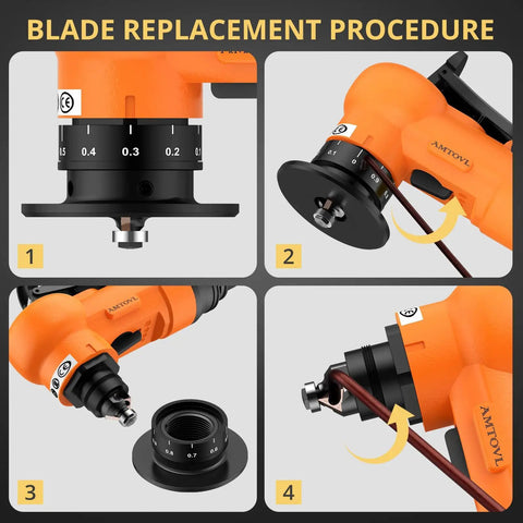 Blade replacement steps for Mini Pneumatic Chamfer Tool Set With Twenty Blades, Ten C Angles And Ten R Angles