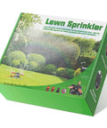 Box of a 360 Degree Rotating Lawn Sprinkler With 36 Nozzles, Automatic Garden Irrigation System For Yard, Adjustable Spray Patterns, Blue