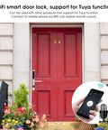 All In One Antitheft Door Lock With Waterproof Build And Fingerprint Password IC Card Mobile App Remote Unlock Key Backup