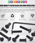 Black M6 Hex Socket Cap Bolts Kit With 16 20 25 30 35 mm Lengths, Allen Head Countersunk Design, heavy-duty bolts with Allen wrench