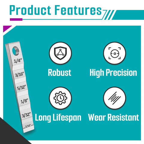 Two Pack 2130 Stepped Pipe Spacer Wedge For Welding Three Quarter Inch By Four Inch Gauge Tool Six Gap Sizes From One Sixteenth Inch To One Quarter Inch Durable Metal Spacer Wedge For Quick Pry And Measure Ideal For Precise Weld Gaps, stepped metal spacer wedge with 1/4" to 1/16" gaps