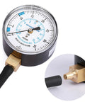Front view: MEASUREMAN gas manifold pressure gauge, 0-35 in WC, 1/4" NPT, 40" hose.