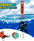 Must Have High Visibility Surface Marker Buoy Set With 5 Foot Open Bottom Safety Sausage in use by diver