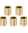Oil-Impregnated Sintered Bronze Sleeve Bearing Bushing 8mm ID x 12mm OD x 15mm L Pack Of 5 Self-Lubricating Bearings, five bushings shown