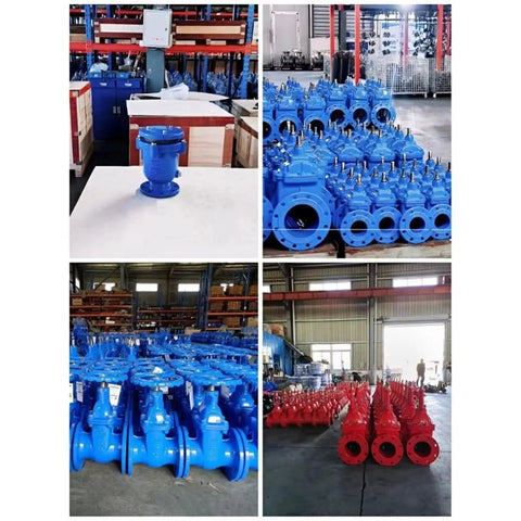 Heavy Duty Ductile Iron Swing Check Valve For Water Lines Featuring Resilient Sealing Faces in a warehouse setting.