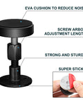 Black Adjustable Bed Frame Stabilizers With No Sweat Mounts, showcasing adjustable screw arbor and EVA cushion design.