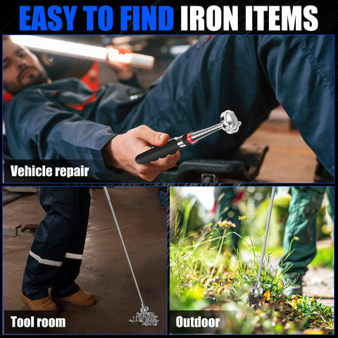 Extendable Telescoping Magnetic Pick Up Tool with 31 Inch Reach and Extra Strong Magnet for Quick Grabs in Tight Spaces in use