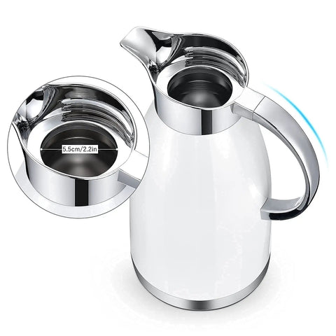 64 Oz Insulated Coffee Carafe With Double Wall Vacuum Keeps Coffee Hot Or Tea Cold, 18/8 Stainless Steel Thermal Carafe For Office Or Home, Wide Mouth, Leakproof Lid, Easy Pour, Elegant Design For Everyday Use