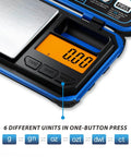 Precision Pocket Scale 200G 0.01G Digital Gram Scale With LCD Display showing 000 and modes for unit conversion