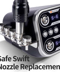 2 In 1 Hot Air Rework Station Kit With 760W Soldering Iron And Soldering Mat, close-up of control panel and nozzle holder