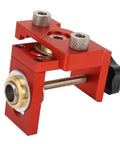3 In 1 Pocket Hole Jig Kit With Aluminum Alloy Construction And Precise Engraved Scale, side view of red component