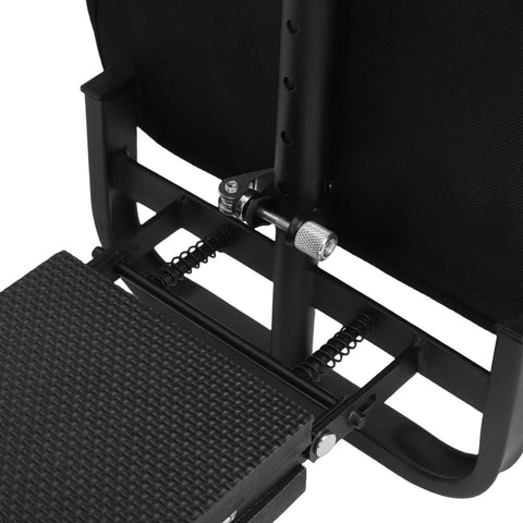 Close-up of a 10.6 Inch Wider And Thicker Cushioned Comfy Garden Kneeler And Seat Folding Bench, showing black cushioned pad and frame.