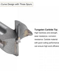 Pro Level Forstner Drill Bit Set 24mm 30mm With 7mm And 8mm Shank, showing tungsten carbide tip with three spurs for efficient cutting.