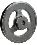 Heavy Duty Five Eighths Inch Bore Single Groove V Belt Pulley With Five Point Seven Five Inch Outer Diameter Cast Iron Motor Pulley For A AX B BX Four L Five L V Belts BK6058 Durable Cast Iron Construction Provides Long Lasting Durability