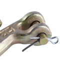 Close-up of 1/4 Inch Chain Hooks G70 Clevis Grab Hooks For Crane Trailer Truck Transport With Load Limit Of 3600 Lbs Zinc Finish