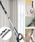6 Piece Vacuum Cleaner Attachment Set With 2 In 1 Crevice And Dusting Brush, Dryer Vent Cleaning Hose used for cleaning curtains and surfaces.
