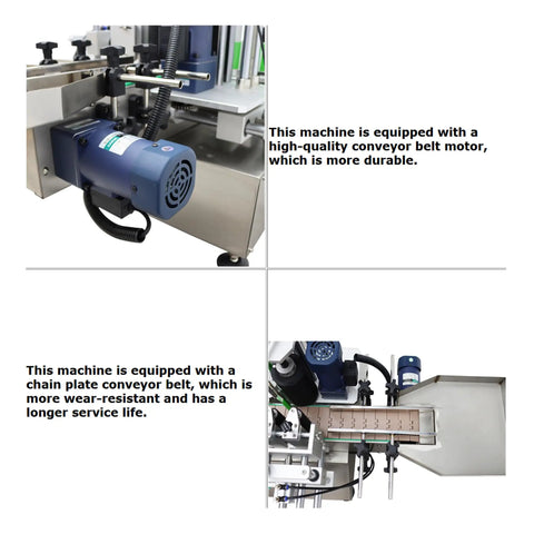 Heavy Duty Desktop Bottle Labeling Machine For Round Bottles With Lowkey Touch Screen Setup High Speed Sticker Wrapper smooth conveyor belt system.