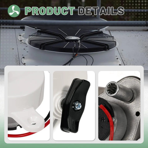 RV Roof Vent Lift Motor K6010-81 17 RPM For Dometic Fan-Tastic B Series close-up with mounting screws