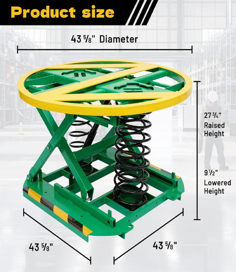 Steel Spring Pallet Level Loader With 4500 Pound Capacity Automatic Height Adjuster And Ergonomic Skid Positioner That Takes The Heavy Lifting Off Your Backs For No Sweat Shifts On The Freight Floor
