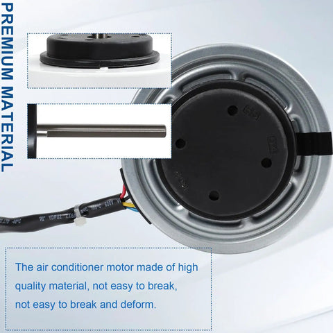 WZDK58-38G Brushless DC Inverter Motor For Air Conditioners, 310V 58W, top and side view with wiring detail