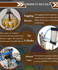 Heavy Duty Semi Automatic Paint Filler And Bucket Capper With Precision Digital Scale showing capping device and air cylinder.