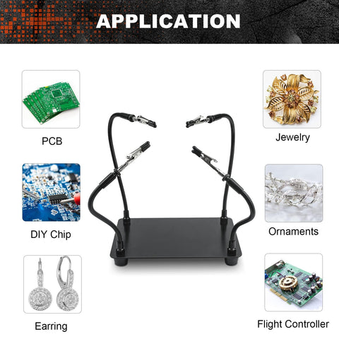 Helping Hands Soldering Station With 4 Flexible Arms Soldering Kit For Electronics, Jewelry, Crafts And Repairs Third Hand Tool Adjustable Gooseneck Clips Black applications with images