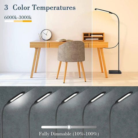 2 In 1 LED Floor Lamp With 3 Color Temperatures And Stepless Dimming, Adjustable Heights, Desk and Floor Lamp View