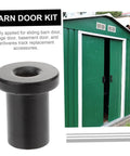 5 Pack Barn Door Track Spacers Replacement Kit Wall Connectors For Sliding Barn Door Hardware shown with green shed