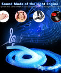 Fiber Optic Sensory Light Engine With Twinkle RGBW And Music Activation showing blue illuminated cables in sound mode