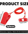 Product size dimensions for Two Pack Universal Treadmill Magnet Safety Keys with Rectangular Magnetic Emergency Stop Switch for most treadmills.