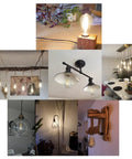 Various home fixtures illuminated by Vintage Edison Filament LED Bulbs For E26 Base 6W 60 Watt Equivalent Soft White 2700K