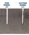 Comparison of Ultra Thin 1mm Stainless Cutting Wheel for Precise Clean Cuts INOX Ultracut Pro with other thicknesses.