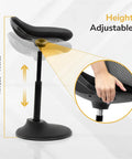 Comfy Ergonomic Sit Stand Stool For Standing Desk With Height Adjustment And 360 Degree Tilt Active Sitting Leaning Chair side view