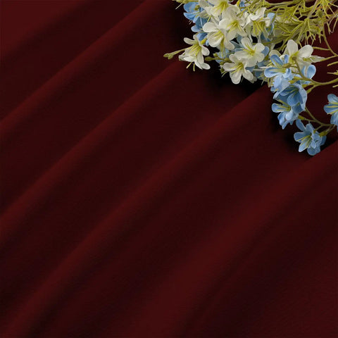 Close-up of Burgundy Red Blackout Curtains 96 Inch Long 2 Panels Rod Pocket Window Drapes with flowers for Bedroom and Living Room W52 X L96
